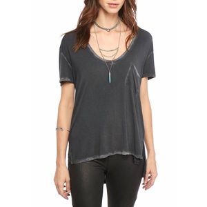 Free People “We the Free” Black distressed Tshirt